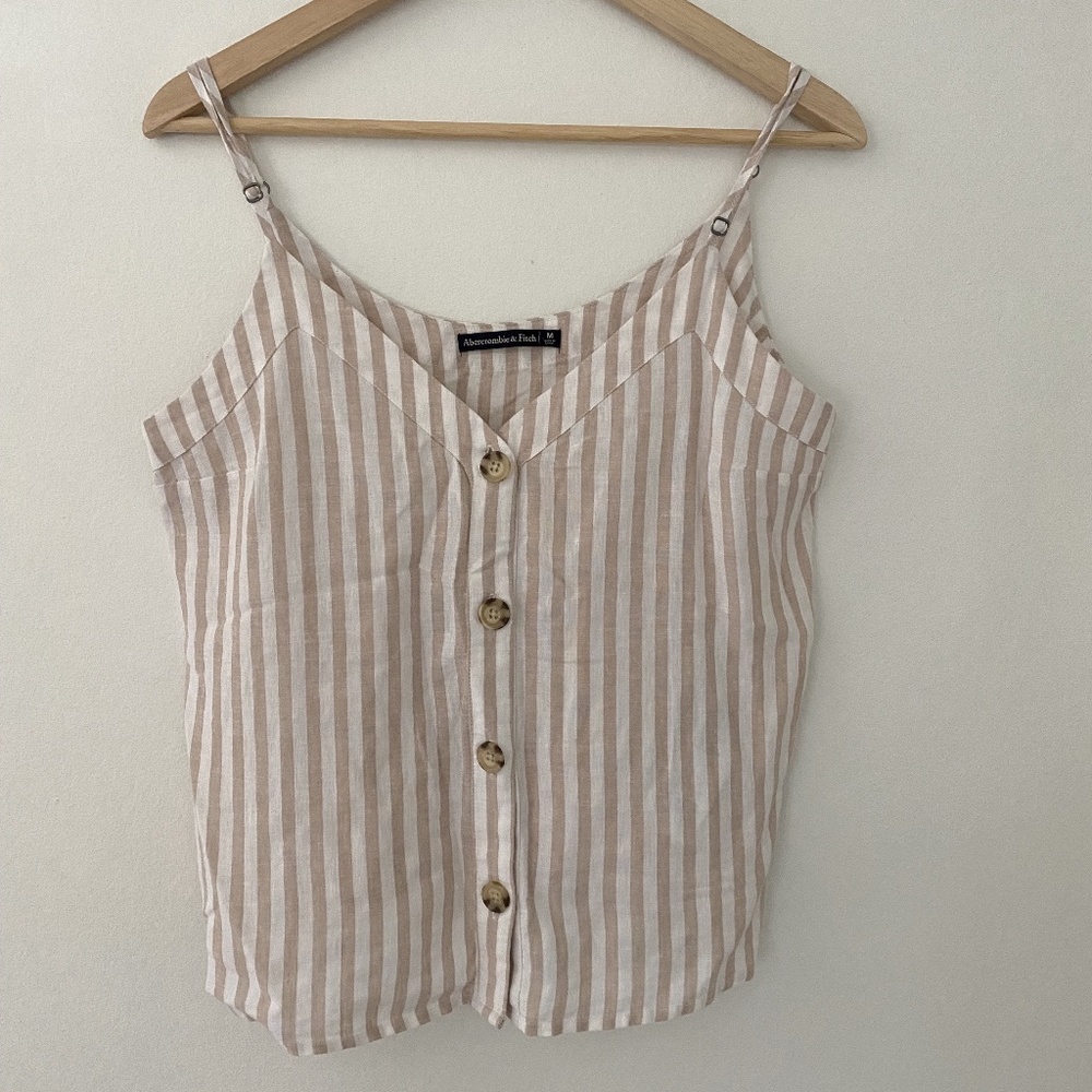 Abercrombie & Fitch Stripped Linen Tank top , size M